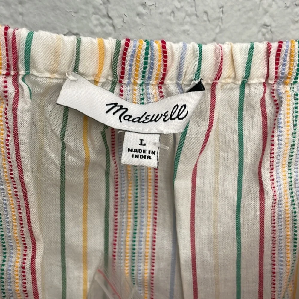 NWT MADEWELL Rainbow Stripes Cami Top Tank Button Front L8458_6